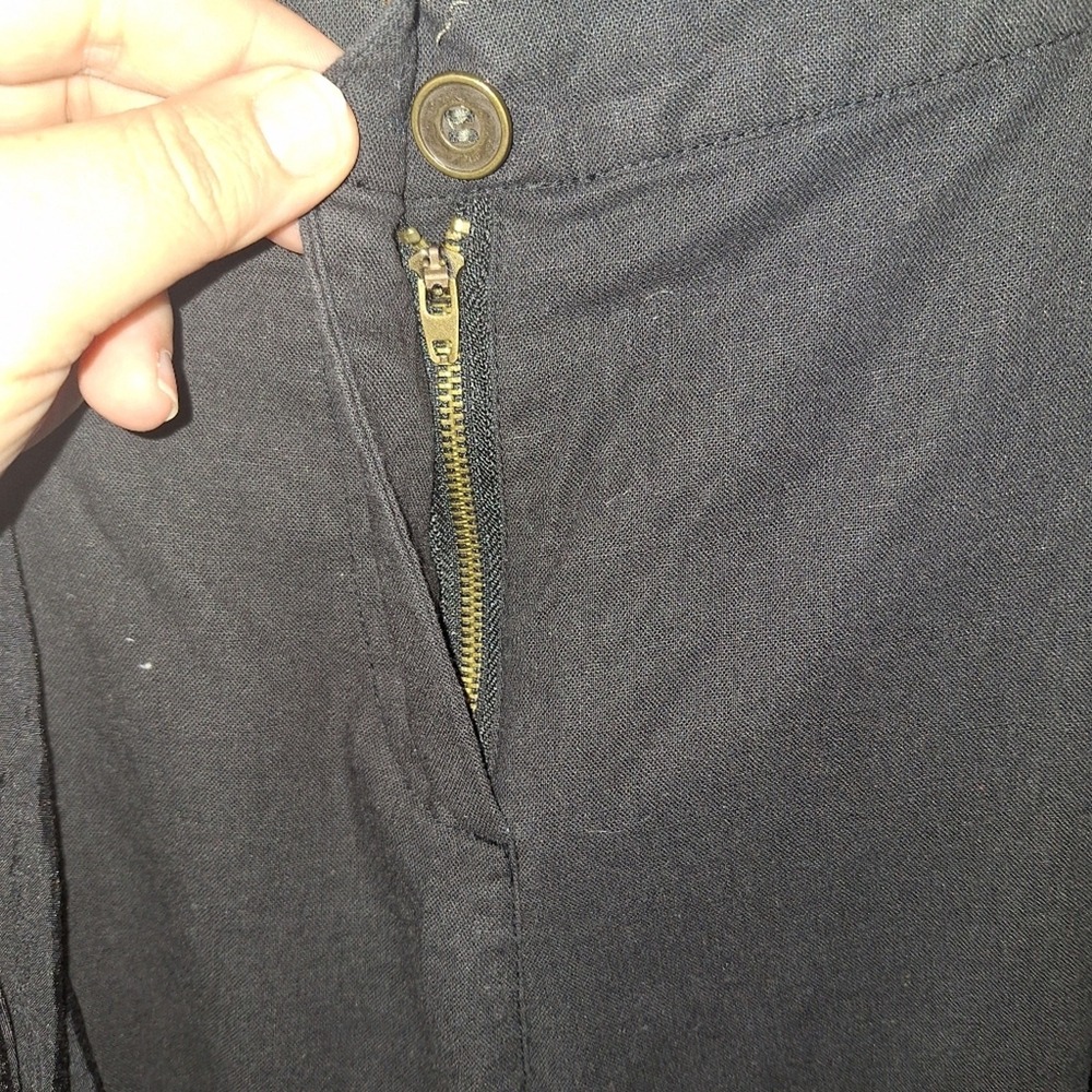 Venus Black Linen Blend Tie Waist‎ Sailor Style Pants Women's Size 12 - Picture 5 of 7